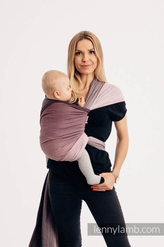 Lenny Lamb - Тъкан слинг-шал LITTLE HERRINGBONE OMBRE PINK XS