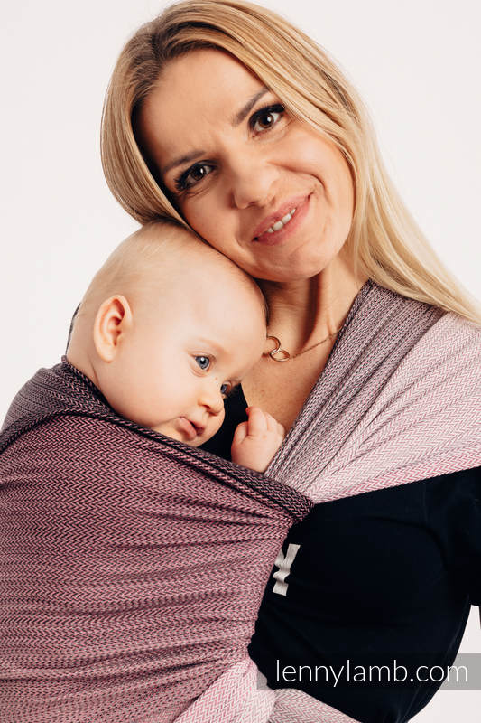 Lenny Lamb - Тъкан слинг-шал LITTLE HERRINGBONE OMBRE PINK XS