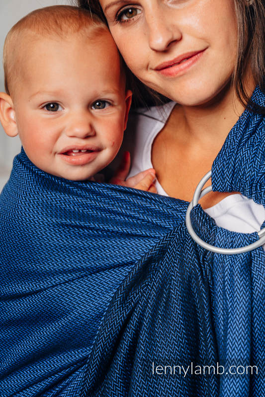 Lenny Lamb - Ring Sling - COBALT - 100% Cotton - Herringbone Weave -  with gathered shoulder - standard 1.8m COBALT
