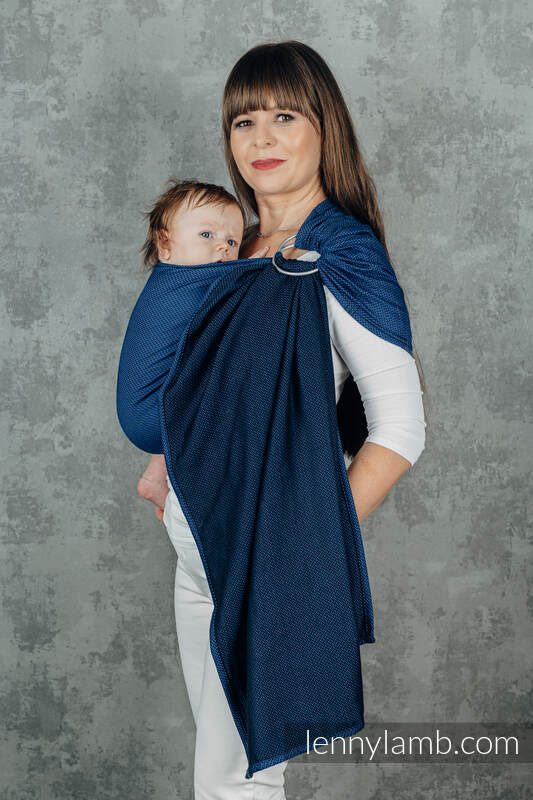 Lenny Lamb - Ring Sling - COBALT - 100% Cotton - Herringbone Weave -  with gathered shoulder - standard 1.8m COBALT