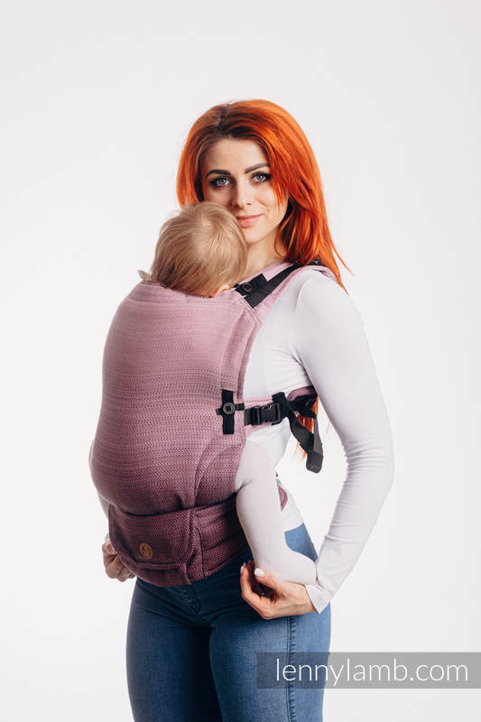 Lenny Lamb - Ергономична раница LennyUpGrade LITTLE HERRINGBONE OMBRE PINK Lenny Lamb - Ергономична раница LennyUpGrade LITTLE HERRINGBONE OMBRE PINK