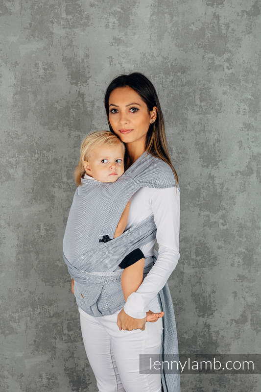 Lenny Lamb - My First Baby Carrier - LennyHybrid Half Buckle LITTLE HERRINGBONE GREY