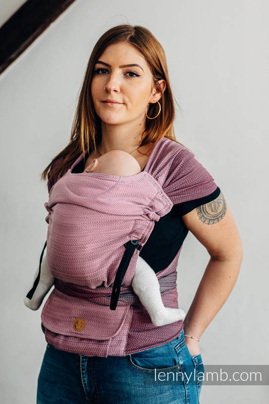 Lenny Lamb - LennyHybrid Half Buckle Carrier LITTLE HERRINGBONE OMBRE PINK Lenny Lamb - LennyHybrid Half Buckle Carrier LITTLE HERRINGBONE OMBRE PINK
