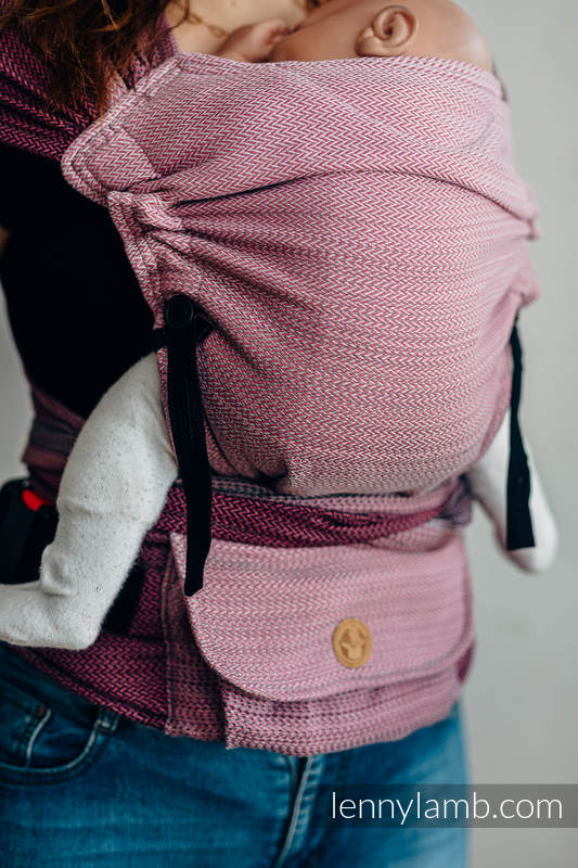 Lenny Lamb - LennyHybrid Half Buckle Carrier LITTLE HERRINGBONE OMBRE PINK