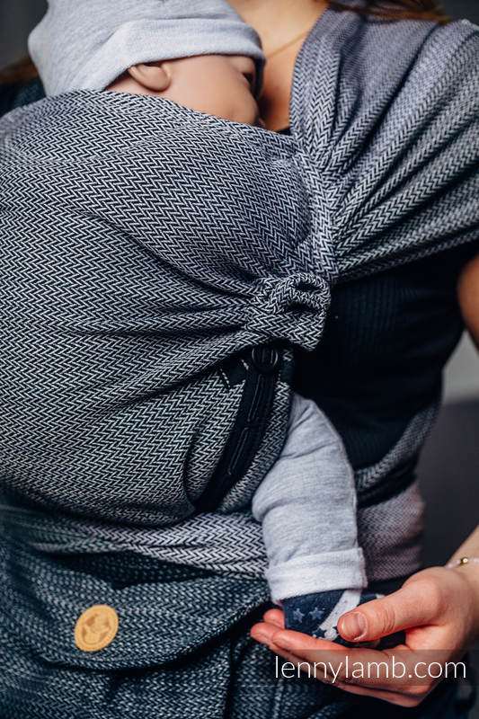 Lenny Lamb - LennyHybrid Half Buckle Carrier LITTLE HERRINGBONE OMBRE GREY