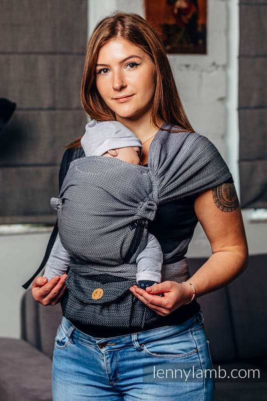 Lenny Lamb - LennyHybrid Half Buckle Carrier LITTLE HERRINGBONE OMBRE GREY Lenny Lamb - LennyHybrid Half Buckle Carrier LITTLE HERRINGBONE OMBRE GREY