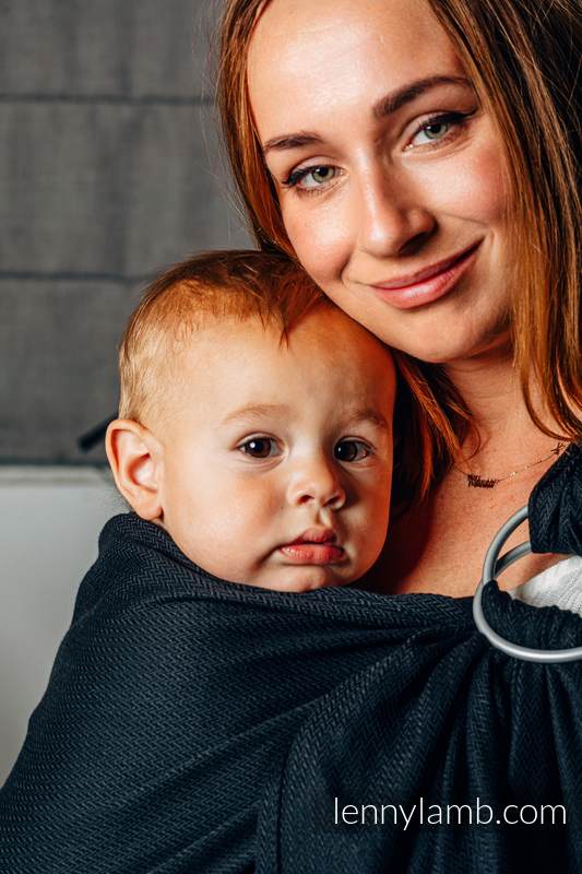 Lenny Lamb - Ring Sling LITTLE HERRINGBONE EBONY BLACK