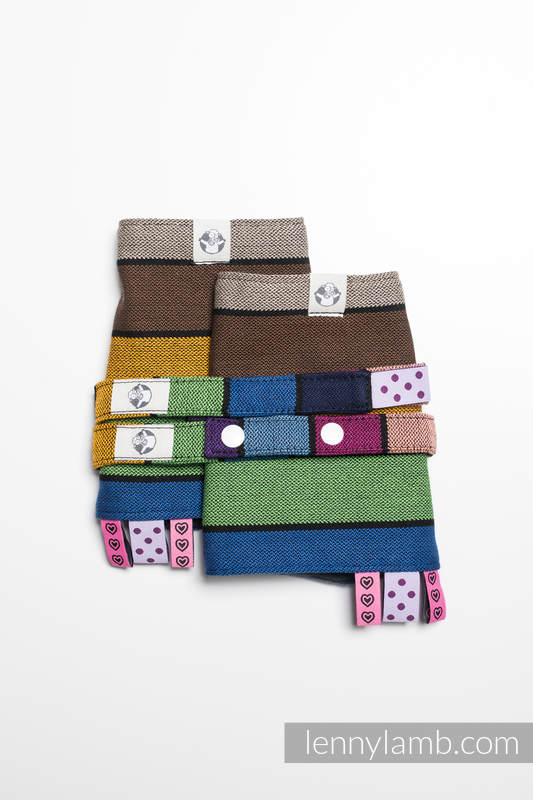 Lenny Lamb - Drool Pads & Reach Straps Set CAROUSEL OF COLORS Lenny Lamb - Drool Pads & Reach Straps Set CAROUSEL OF COLORS