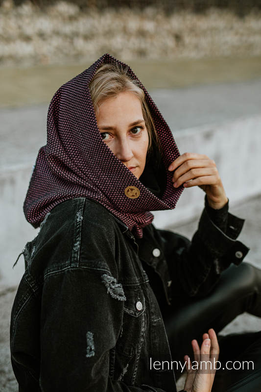 Lenny Lamb - Snood Scarf (Outer fabric - 60% cotton 28% linen 12% tussah silk; Lining - 100% cotton) - LITTLE PEARL - VARIETE & BLACK LITTLE PEARL VARIETE BLACK