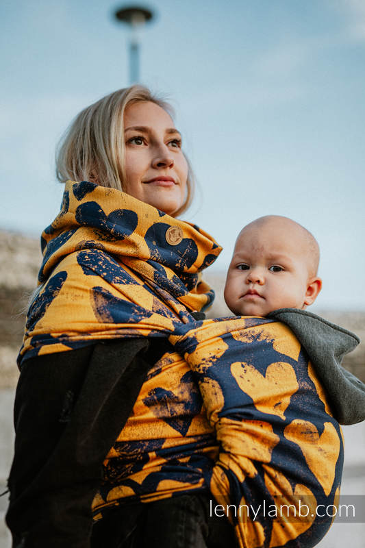 Lenny Lamb - Snood Scarf (100% cotton) - LOVKA MUSTARD & NAVY BLUE & ABMER LOVKA MUSTARD NAVY BLUE ABMER