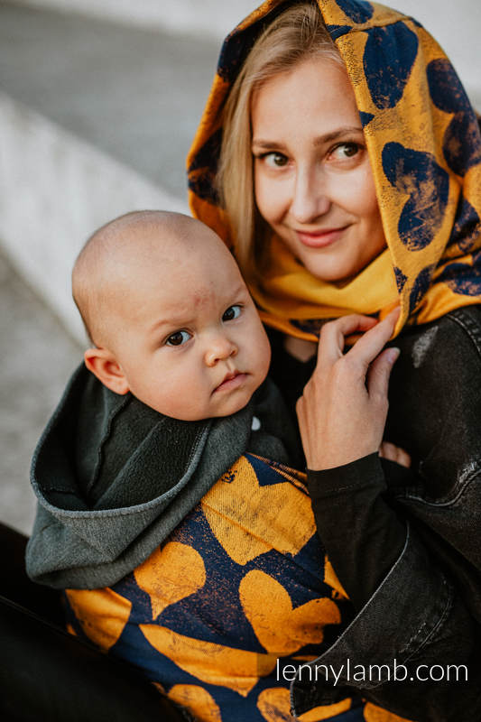 Lenny Lamb - Snood Scarf (100% cotton) - LOVKA MUSTARD & NAVY BLUE & ABMER LOVKA MUSTARD NAVY BLUE ABMER