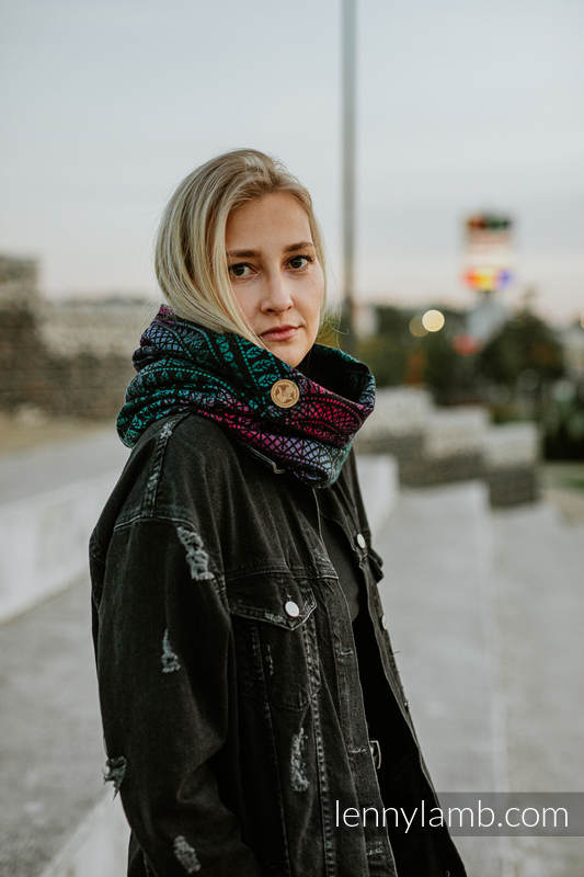 Lenny Lamb - Snood Scarf (Outer fabric - 60% cotton PEACOCK S TAIL BLACK OPAL BLACK Lenny Lamb - Snood Scarf (Outer fabric - 60% cotton PEACOCK S TAIL BLACK OPAL BLACK