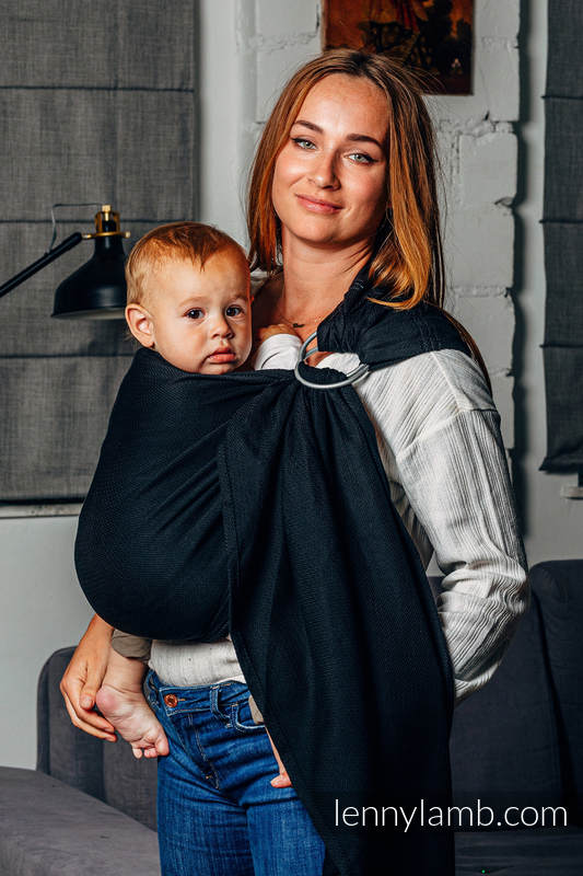 Lenny Lamb - Basic Line Ring Sling LITTLE HERRINGBONE EBONY BLACK B