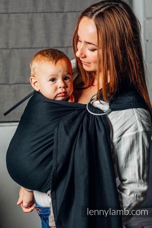 Lenny Lamb - Basic Line Ring Sling LITTLE HERRINGBONE EBONY BLACK B