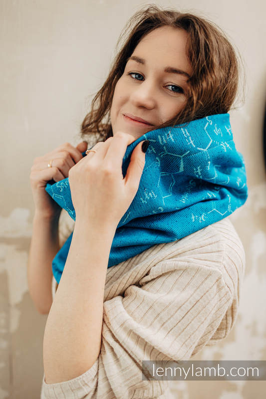 Lenny Lamb - Snood Scarf (Outer fabric - 72% cotton LOVE HORMONES LOVE OCEAN TURQUOISE