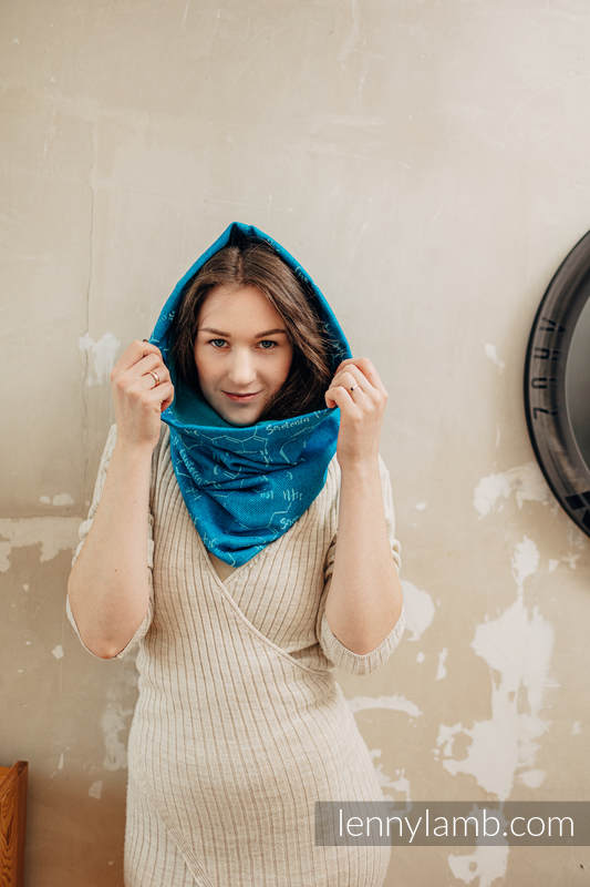Lenny Lamb - Snood Scarf (Outer fabric - 72% cotton LOVE HORMONES LOVE OCEAN TURQUOISE