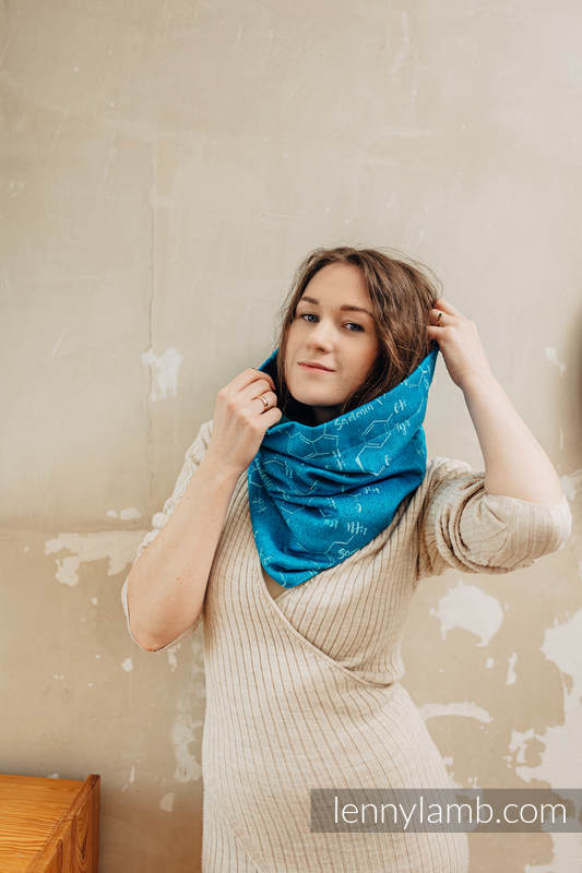 Lenny Lamb - Snood Scarf (Outer fabric - 72% cotton LOVE HORMONES LOVE OCEAN TURQUOISE