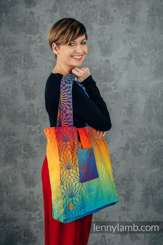 Lenny Lamb - Shoulder bag made of wrap fabric (100% cotton) - RAINBOW LOTUS - standard size 37cmx37cm RAINBOW LOTUS Lenny Lamb - Shoulder bag made of wrap fabric (100% cotton) - RAINBOW LOTUS - standard size 37cmx37cm RAINBOW LOTUS