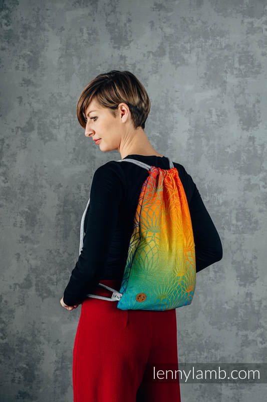 Lenny Lamb - Sackpack made of wrap fabric (100% cotton) - RAINBOW LOTUS  - standard size 32cmx43cm RAINBOW LOTUS