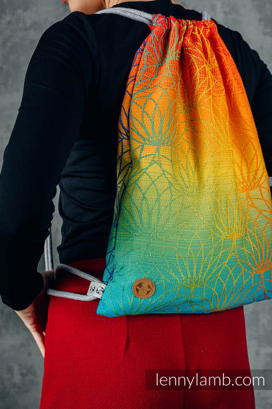 Lenny Lamb - Sackpack made of wrap fabric (100% cotton) - RAINBOW LOTUS  - standard size 32cmx43cm RAINBOW LOTUS