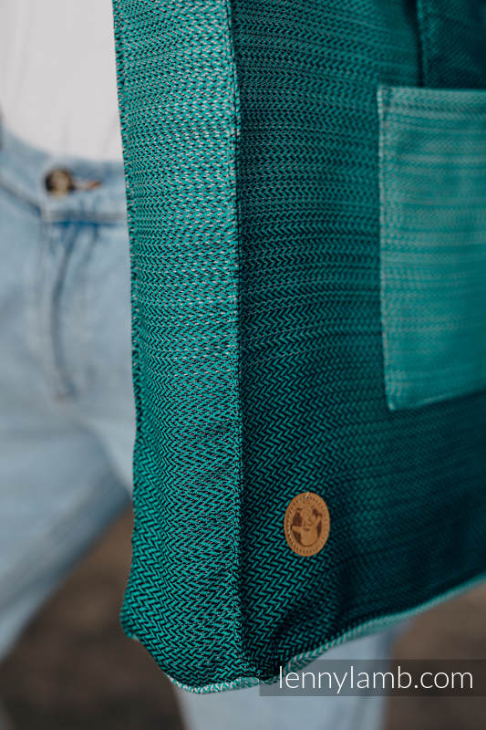 Lenny Lamb - Shoulder bag made of wrap fabric (100% cotton) - LITTLE HERRINGBONE OMBRE GREEN - standard size 37cmx37cm LITTLE HERRINGBONE OMBRE GREEN