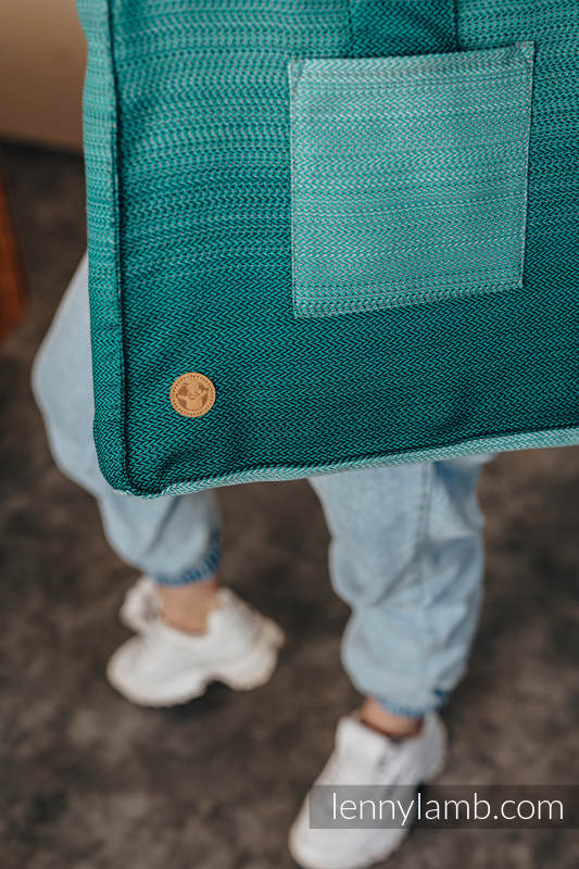 Lenny Lamb - Shoulder bag made of wrap fabric (100% cotton) - LITTLE HERRINGBONE OMBRE GREEN - standard size 37cmx37cm LITTLE HERRINGBONE OMBRE GREEN