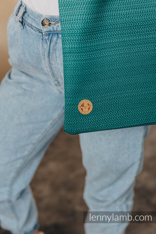 Lenny Lamb - Shopping bag made of wrap fabric (100% cotton) - LITTLE HERRINGBONE OMBRE GREEN  LITTLE HERRINGBONE OMBRE GREEN