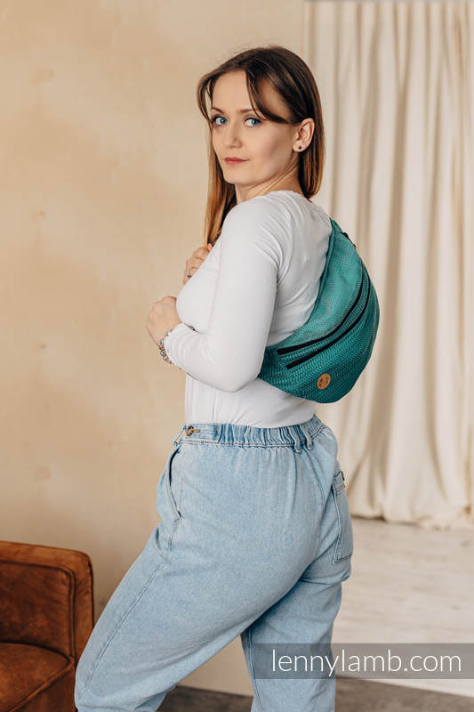 Lenny Lamb - Waist Bag made of woven fabric LITTLE HERRINGBONE OMBRE GREEN