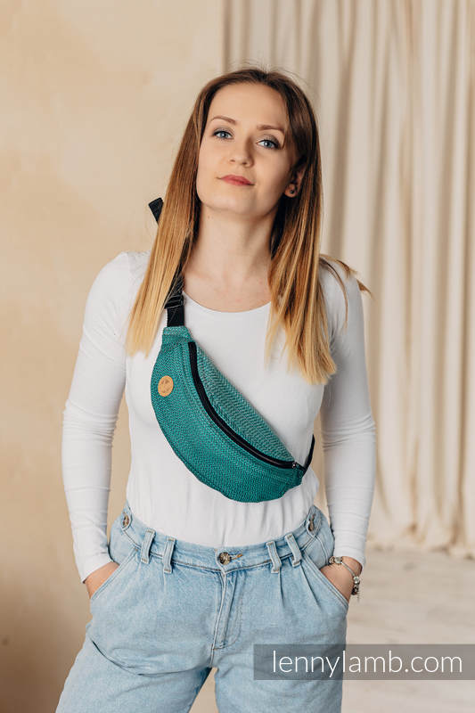 Lenny Lamb - Waist Bag made of woven fabric LITTLE HERRINGBONE OMBRE GREEN