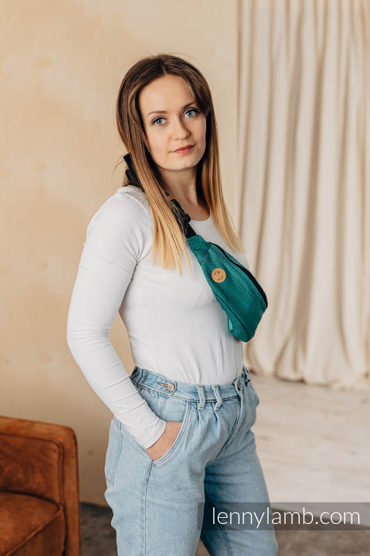 Lenny Lamb - Waist Bag made of woven fabric LITTLE HERRINGBONE OMBRE GREEN