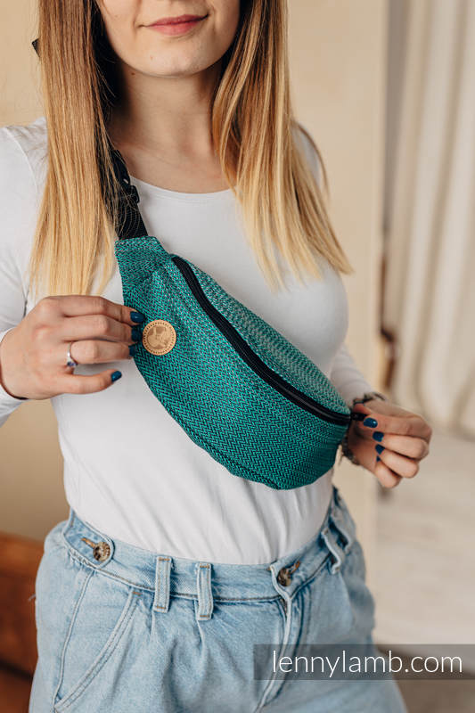 Lenny Lamb - Waist Bag made of woven fabric LITTLE HERRINGBONE OMBRE GREEN
