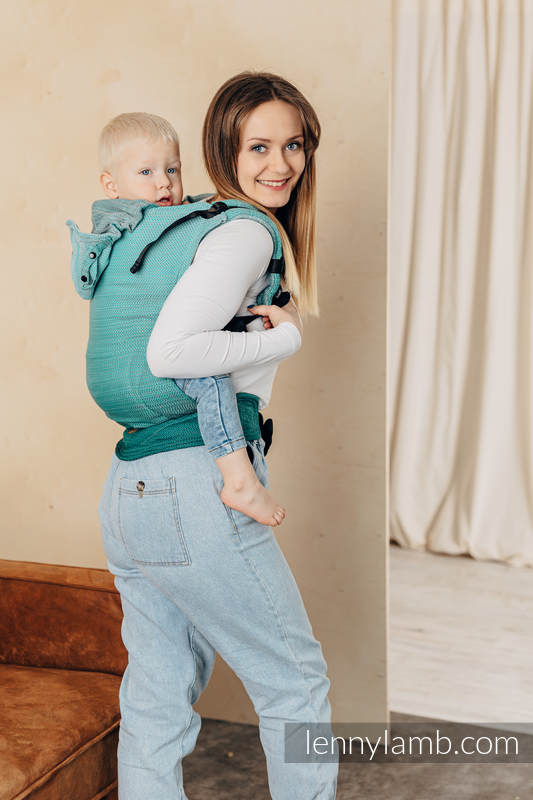 Lenny Lamb - Ергономична раница LennyGo LITTLE HERRINGBONE OMBRE GREEN Lenny Lamb - Ергономична раница LennyGo LITTLE HERRINGBONE OMBRE GREEN