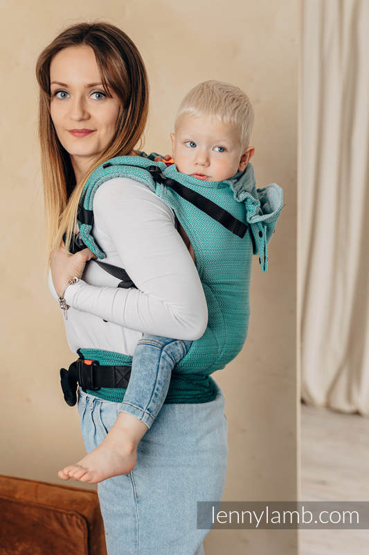 Lenny Lamb - Ергономична раница LennyGo LITTLE HERRINGBONE OMBRE GREEN