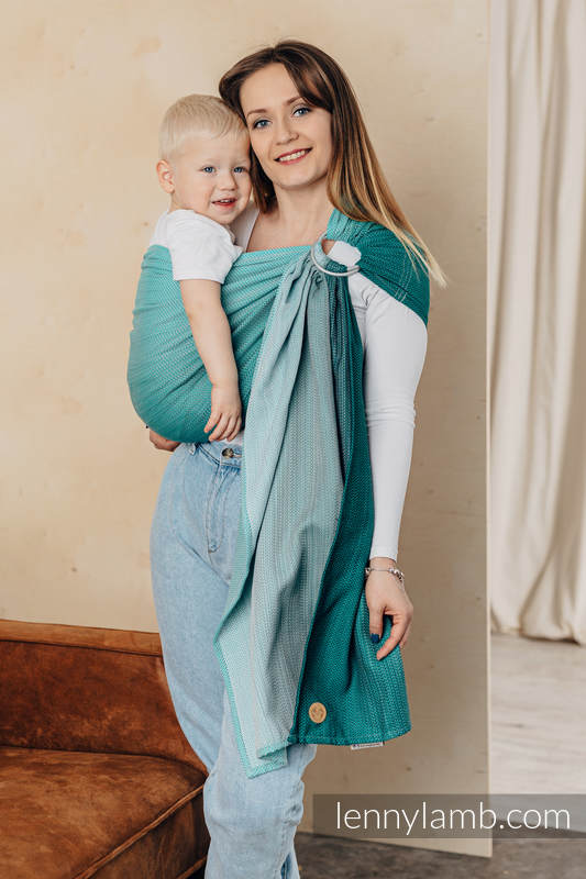 Lenny Lamb - Ring Sling LITTLE HERRINGBONE OBMRE GREEN