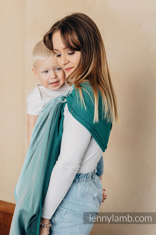 Lenny Lamb - Ring Sling LITTLE HERRINGBONE OBMRE GREEN