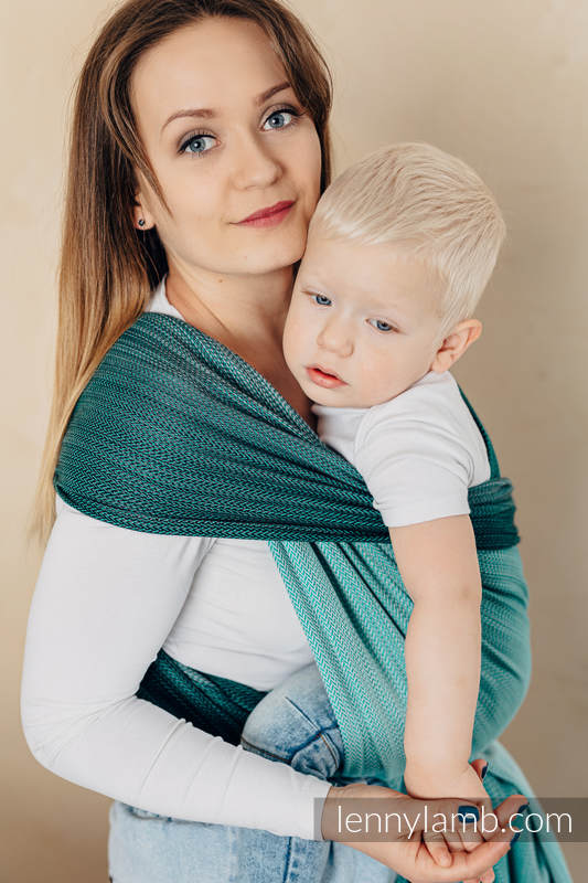 Lenny Lamb - Тъкан слинг-шал LITTLE HERRINGBONE OMBRE GREEN XL