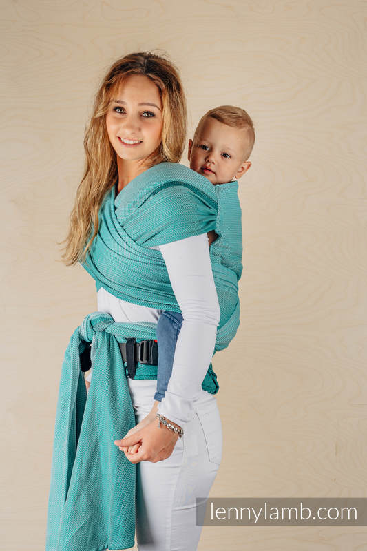 Lenny Lamb - LennyHybrid Half Buckle Carrier LITTLE HERRINGBONE OMBRE GREEN
