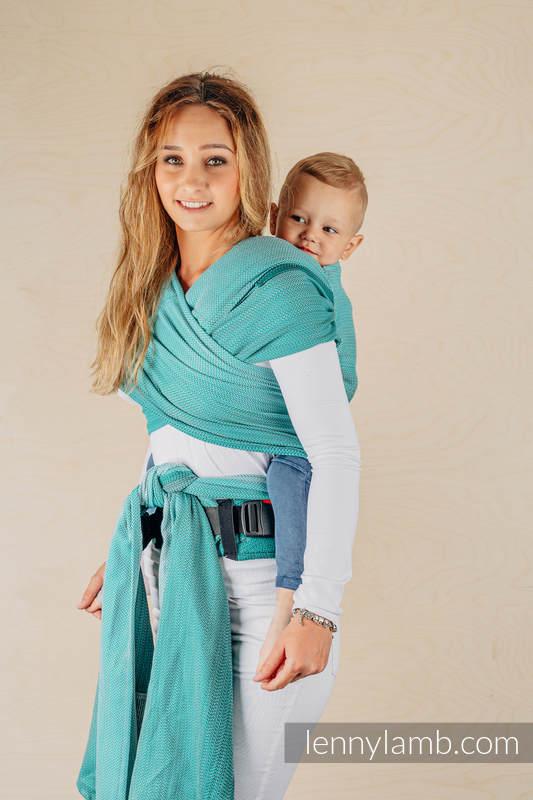 Lenny Lamb - LennyHybrid Half Buckle Carrier LITTLE HERRINGBONE OMBRE GREEN