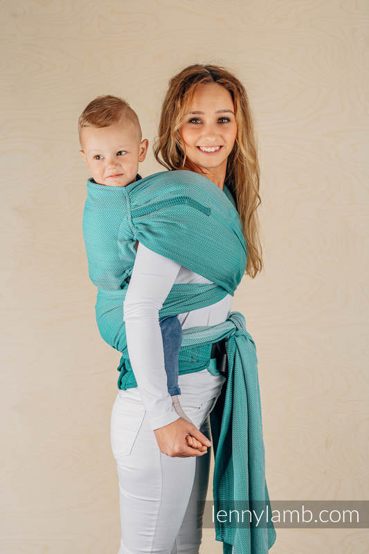Lenny Lamb - LennyHybrid Half Buckle Carrier LITTLE HERRINGBONE OMBRE GREEN