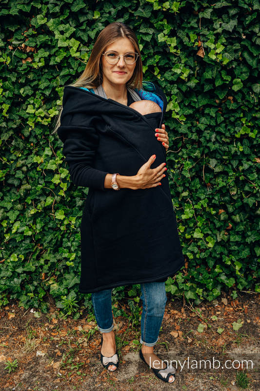 Lenny Lamb - Asymmetrical Hoodie - Black with Rainbow Lotus - size M M Lenny Lamb - Asymmetrical Hoodie - Black with Rainbow Lotus - size M M