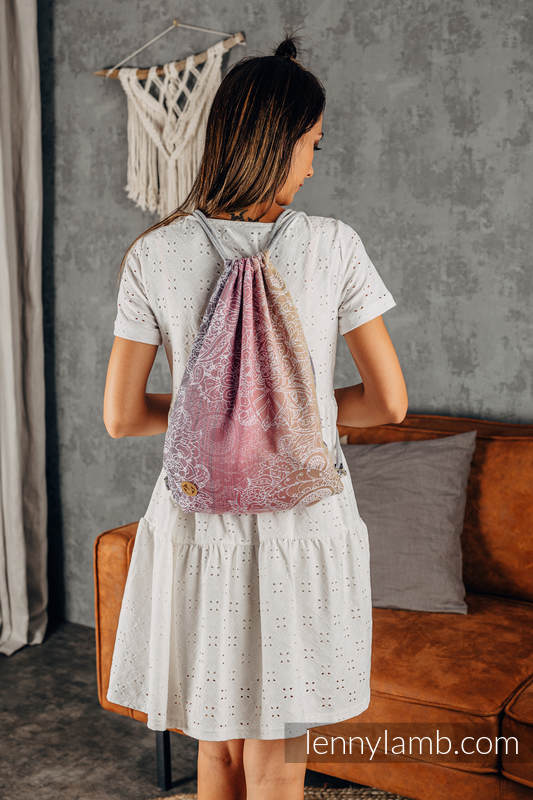 Lenny Lamb - Sackpack made of wrap fabric (100% cotton) - WILD WINE - VINEYARD - standard size 32cmx43cm WILD WINE VINEYARD
