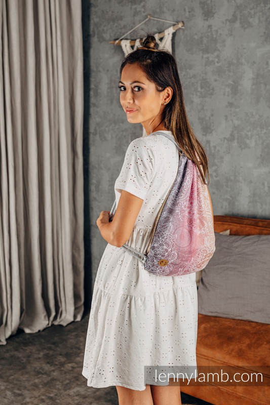 Lenny Lamb - Sackpack made of wrap fabric (100% cotton) - WILD WINE - VINEYARD - standard size 32cmx43cm WILD WINE VINEYARD