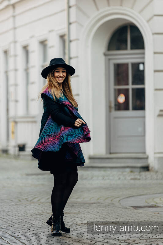 Lenny Lamb - Long Cardigan - Plus size  - PEACOCK'S TAIL - BLACK OPAL (65% cotton PEACOCK S TAIL BLACK OPAL