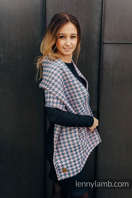 Lenny Lamb - LennyScarf - 40% cotton 21 % baby alpaka 21 % angora 18% mulberry silk - Pepitka Grey & Pink 