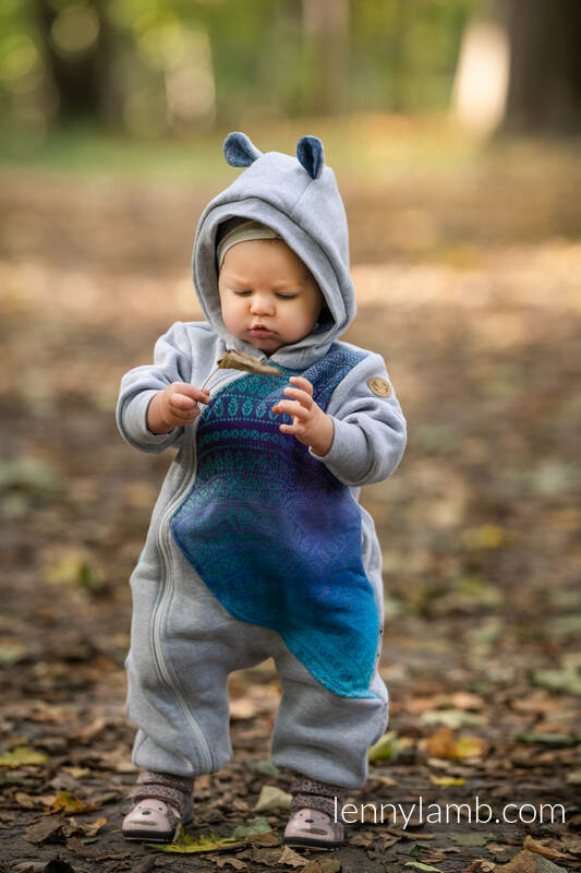 Lenny Lamb - Jumpsuit for a child - size 80 - Gray melange & Peacock's Tail - Fantasy 