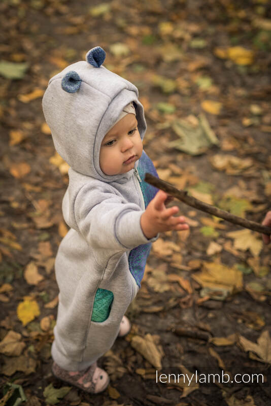 Lenny Lamb - Jumpsuit for a child - size 86 - Gray melange & Peacock's Tail - Fantasy 