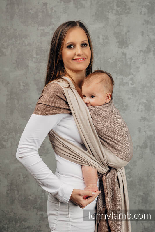 Lenny Lamb - My First Baby Sling LITTLE HERRINGBONE BABY CAFFE LATTE S B
