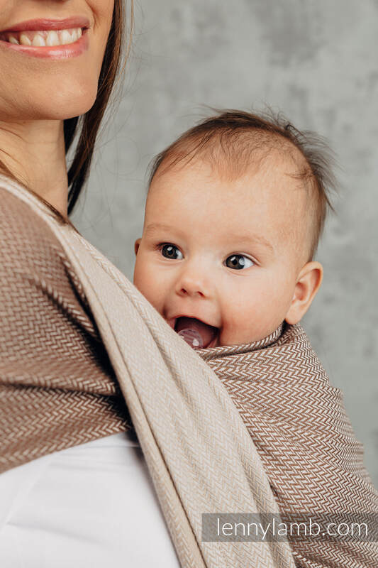 Lenny Lamb - My First Baby Sling LITTLE HERRINGBONE BABY CAFFE LATTE S B