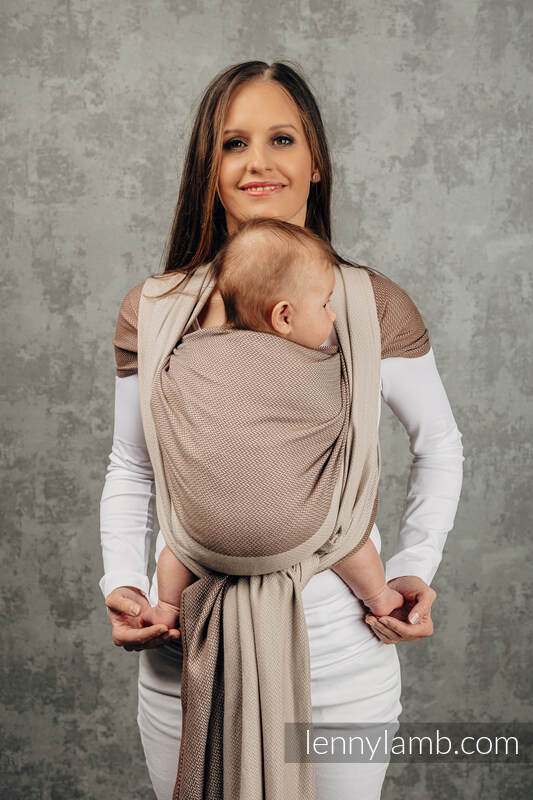 Lenny Lamb - My First Baby Sling LITTLE HERRINGBONE BABY CAFFE LATTE S B