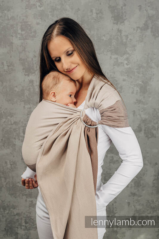 Lenny Lamb - My First Ring Sling LITTLE HERRINGBONE BABY CAFFE LATTE B Lenny Lamb - My First Ring Sling LITTLE HERRINGBONE BABY CAFFE LATTE B